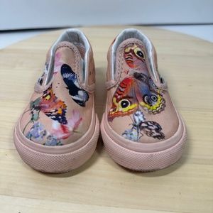 Vans Molo Off The Wall Butterflies Papillon Pink Slip Ons Skater Shoes Toddler 4